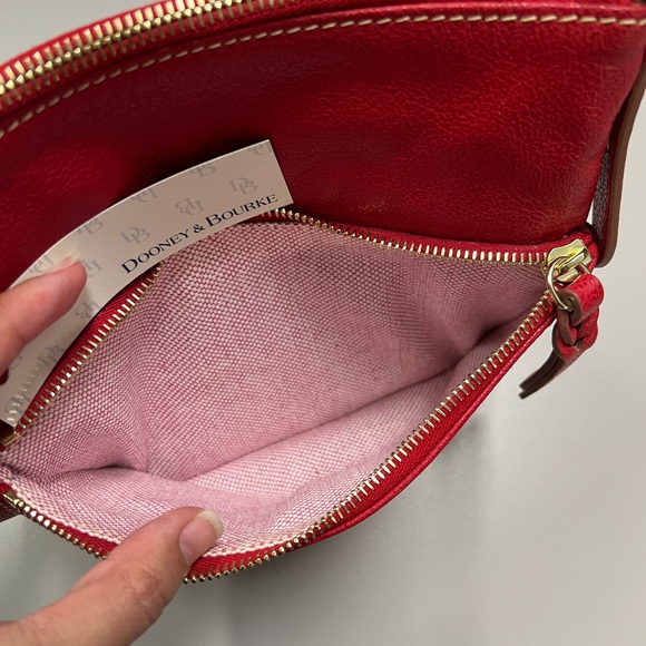 Dooney & Bourke Red Pebble Leather Letter Carrier Bag - Picture 8 of 16